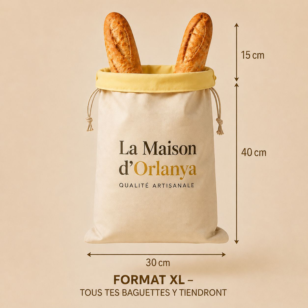 Le sac orlanya(30 x 40 cm) — Garde votre pain frais jusqu’à 5 jours